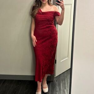 Lost + Wander One Shoulder Red Dress